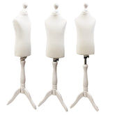 Children Kids Age 2-4 Tailors Dummy Mannequin, White Torso Bust with a White Wood Tripod Stand